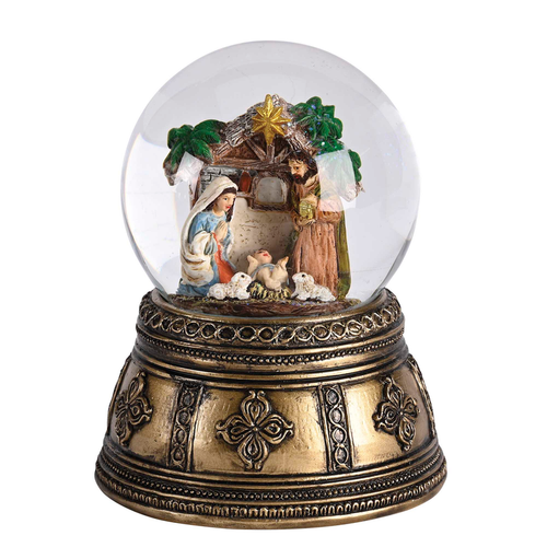 Waterglobe Nativity Gold Base