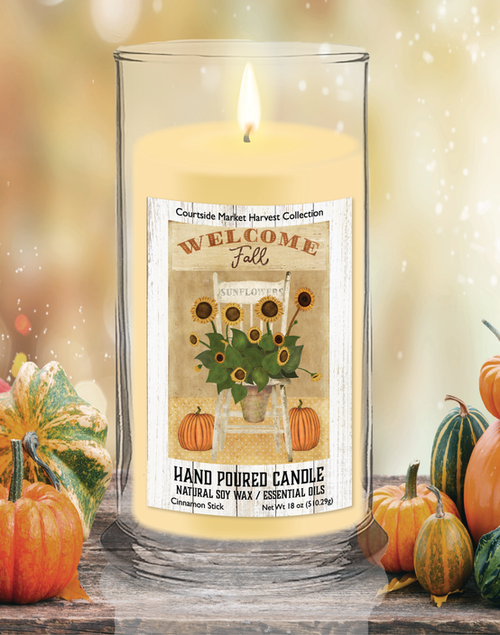 Courtside Market Fall Sunflower Chair Status Candle Glass