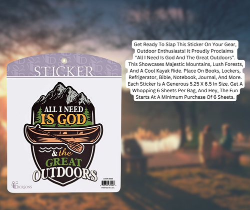 Sticker All I Need Is God Canoe Outdoors