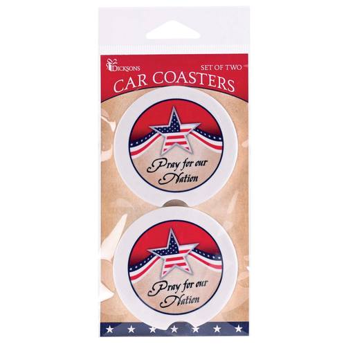 Car Coasters Pray For Our Nation 2 Pk