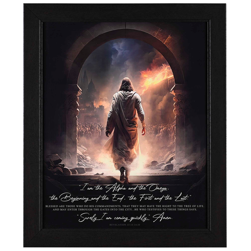 Framed Wall Art Surely I Am Coming 16x20