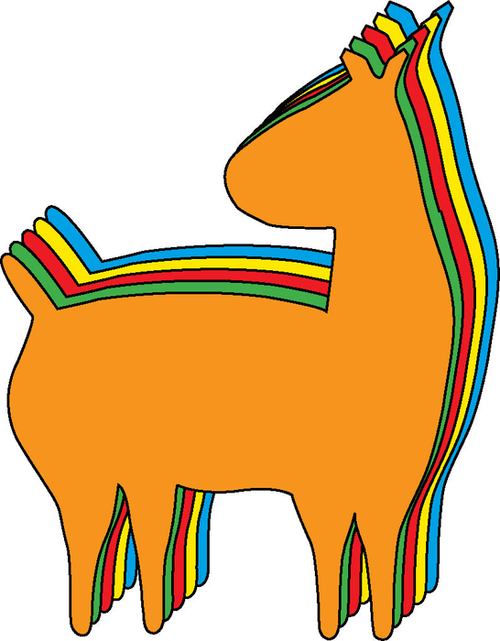 Small Assorted Color Creative Cutout- Llama