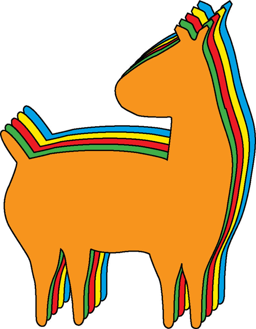 Small Assorted Color Creative Cutout- Llama