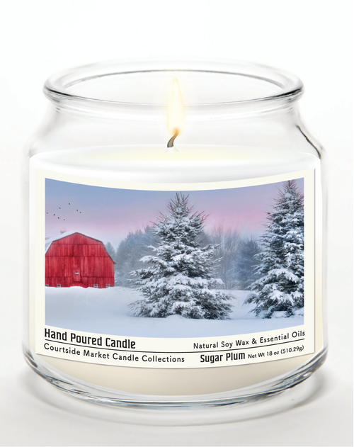 Courtside Market Tree Farm Candle Glass Jar with Glass Lid