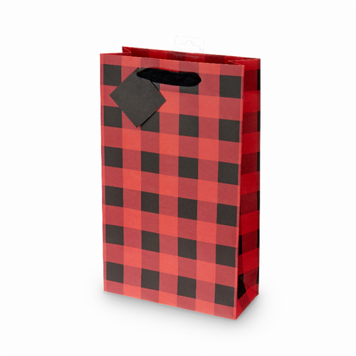 Buffalo Check Double-Bottle Wine Bag By Cakewalk