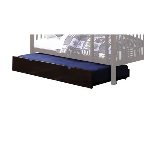 Espresso Solid Wood Twin Bed Frame With Trundle