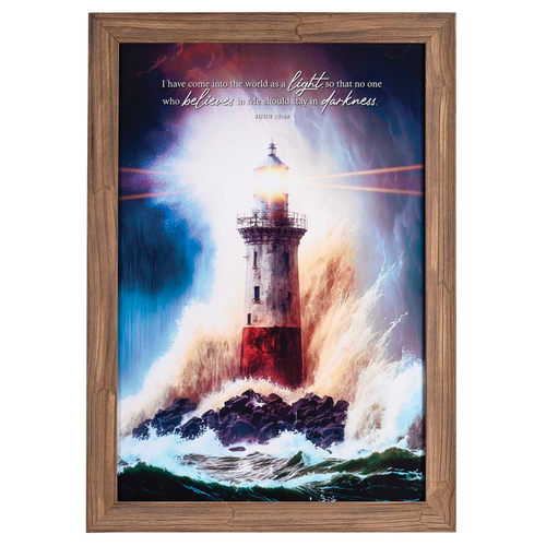 Framed Wall Art Stormy Lighthouse