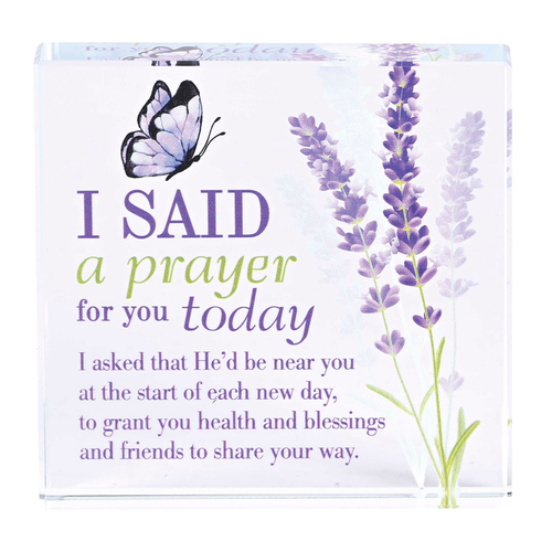 Tabletop Glass I Said A Prayer 3x3