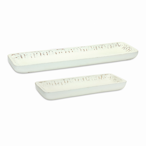 Tray (Set of 2) 18.25"L x 7"W, 27"L x 8.25"W Mango Wood
