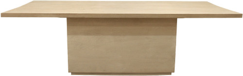 84" Natural Solid Wood Pedestal Base Dining Table