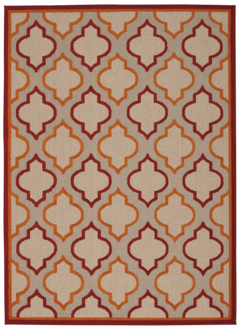 4’ x 6’ Red Trellis Indoor Outdoor Area Rug