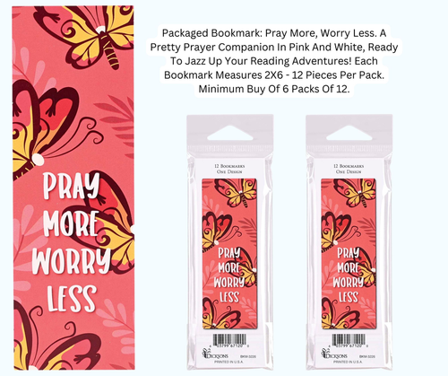 Bookmark Pray More Worry 2x6 12-Pack