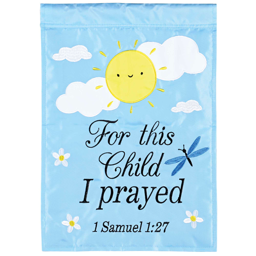 Flag For This Child I Prayed Blue 13x18