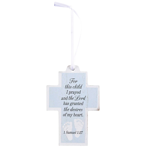 Ornament Cross Blue For This Child