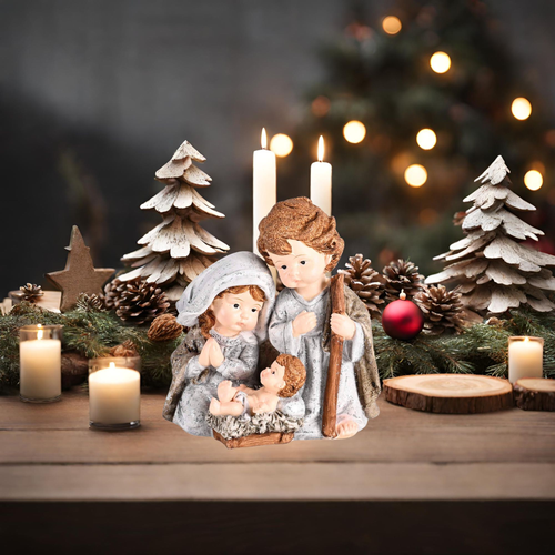 Nativity Holy Family Distressed 4.25H