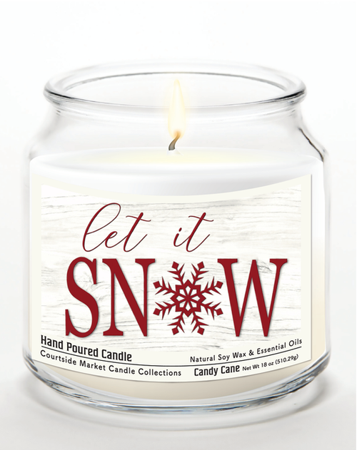 Courtside Market Let it Snow Candle Glass Jar with Glass Lid