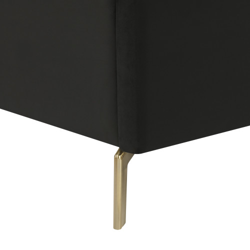 Black Velvet Upholstered King Bed Frame