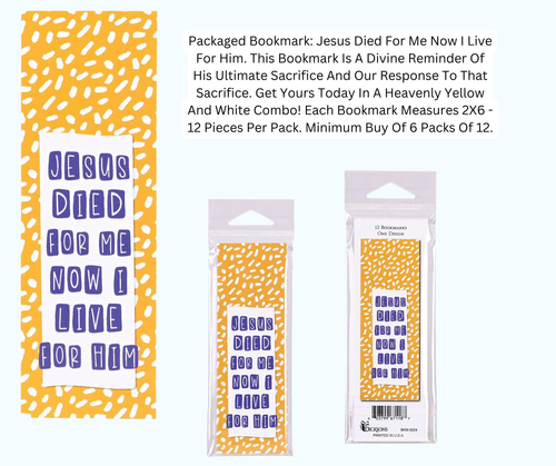 Bookmark Jesus Died For Me 2x6 12-Pack
