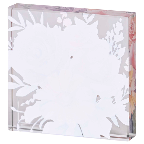 Tabletop Glass Plaque Many Women 3X3