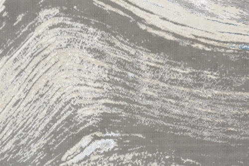 13' X 20' Gray Ivory And Blue Abstract Area Rug
