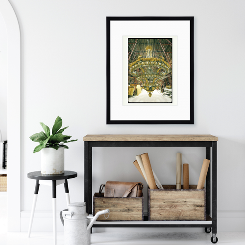 Courtside Market Chandelier installation Framed Art