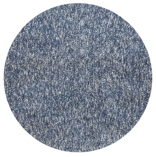 Homeroots Home Decor 6' Round Indigo or Ivory Heather Plain Indoor Area Rug, Indigo/Ivory, Round