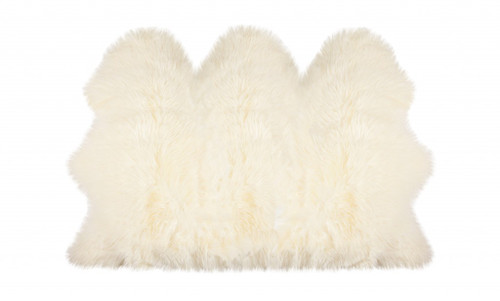 Homeroots Home Decor 3' x 5' Trio Natural Sheepskin Area Rug