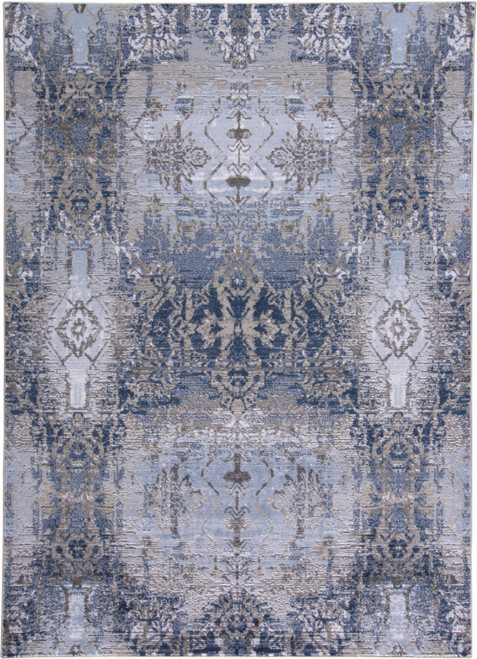Homeroots Home Decor 5' x 7' Blue, Gray and Taupe Abstract Stain Resistant Area Rug