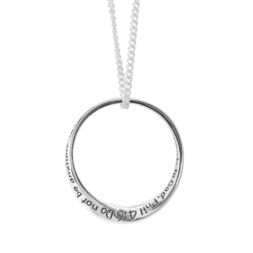 Necklace With Mobius Ring Phil. 4:6