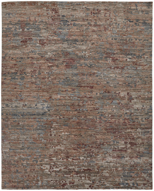 Homeroots Home Decor 2' X 3' Red and Blue Wool Abstract Hand Knotted Area Rug