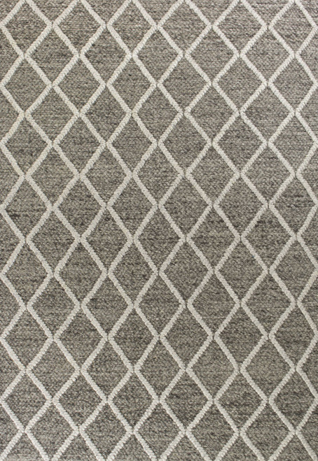 Homeroots Home Decor 5'x7' Dark Grey Hand Woven Diamond Pattern Indoor Area Rug, Dark Grey, Hand Woven