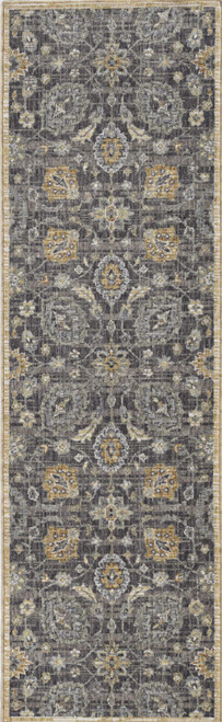 Homeroots 3' x 5' Taupe Floral Vine Bordered Wool Indoor Area Rug