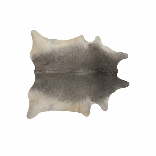 Homeroots Home Decor 6' x 7' Gray Natural Cowhide Area Rug