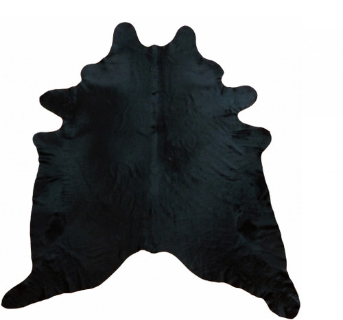 Homeroots Home Decor 6.5 Ft Black Dyed Brindled Cowhide Rug, Black, 6.5 Ft