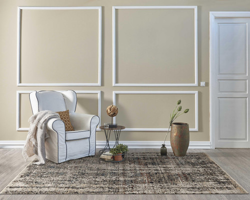 Homeroots Home Decor Karina Grey Empire Rug, Grey, 96 x 96 Inches