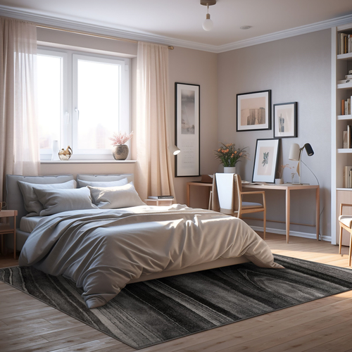 5' X 8' Dark Gray Abstract Illusional Area Rug