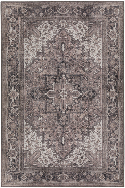 9' X 13' Brown Oriental Distressed Non Skid Area Rug