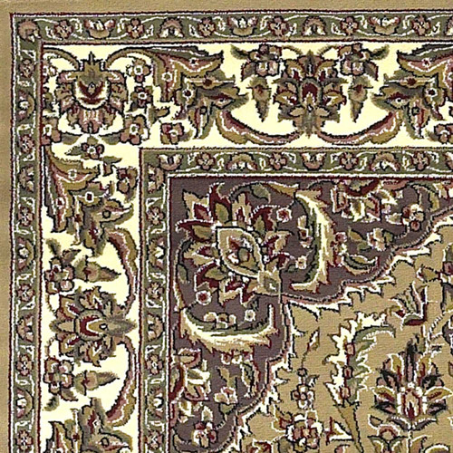 Homeroots Home Decor Beige Ivory Machine Woven Traditional Medallion Octagon Area Rug, Beige/Ivory, Octagon