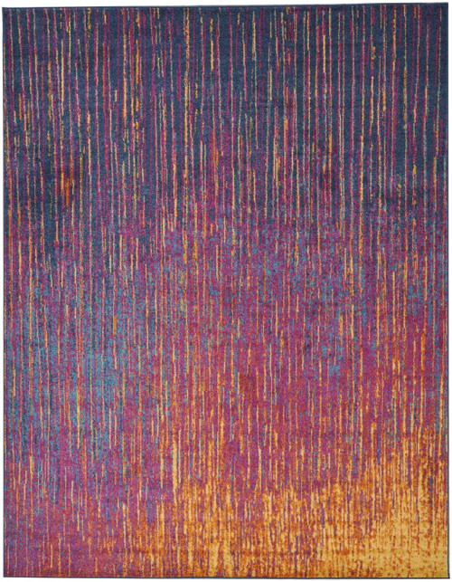 Homeroots Home Decor 8’ x 10’ Rainbow Abstract Striations Area Rug, Multicolor, Polypropylene