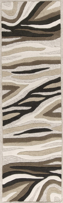 Homeroots Home Decor Natural Abstract Waves Wool Runner Rug, 2' x 7', Natural