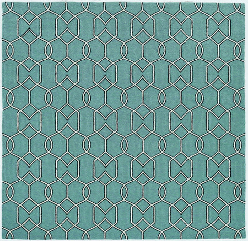 Homeroots Home Decor 7' Square UV Treated Polypropylene Spa Area Rug, Square Shape, Indoor Outdoor Use