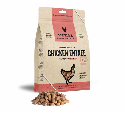 Vital Essentials Freeze-Dried Raw Chicken Entree Cat Food Mini Nibs,