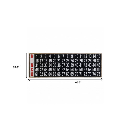 Black And White Manufactured Wood Bingo Wall Decor