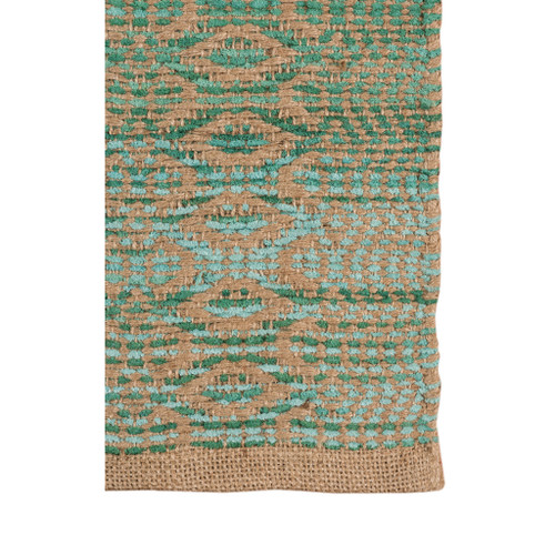8' x 10' Green and Brown Geometric Flatweave Handmade Area Rug