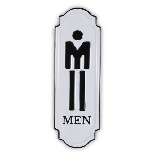 12" Black and White Metal Mens Room Wall Decor
