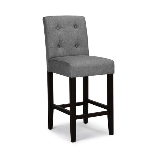 Set of Two 26" Gray And Black Steel Counter Height Bar Chairs