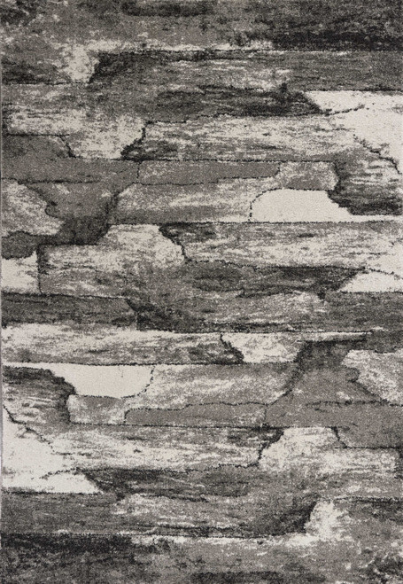 8'x11' Grey Machine Woven Abstract Indoor Area Rug