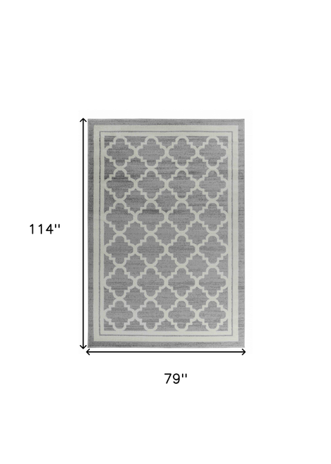 7' X 10' Grey Moroccan Area Rug
