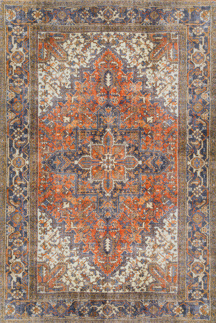 8' X 10' Brown Oriental Distressed Non Skid Area Rug