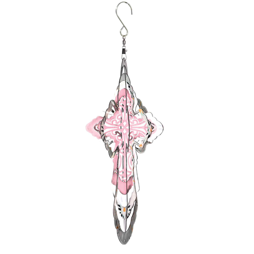 Wind Spinner Cross Multi Color Steel 12H